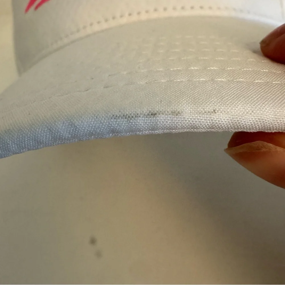 US Open Tennis Women’s Under Armour White Visor Hat with Pink Embroidered Logo